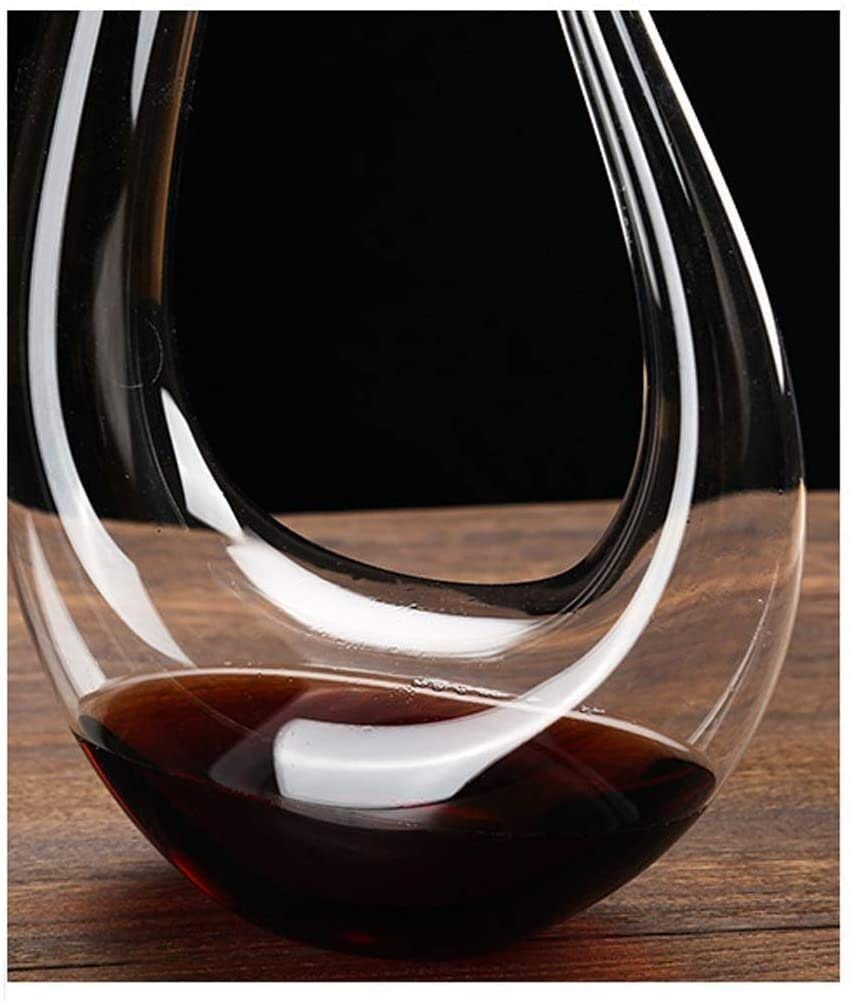 Karafka do whisky i zestaw kieliszków karafka do wina modna kreatywna karafka w kształcie litery U ręcznie dmuchana bezołowiowa kryształowa karafka do wina 1500 ml karafka do wina napowietrzacz
