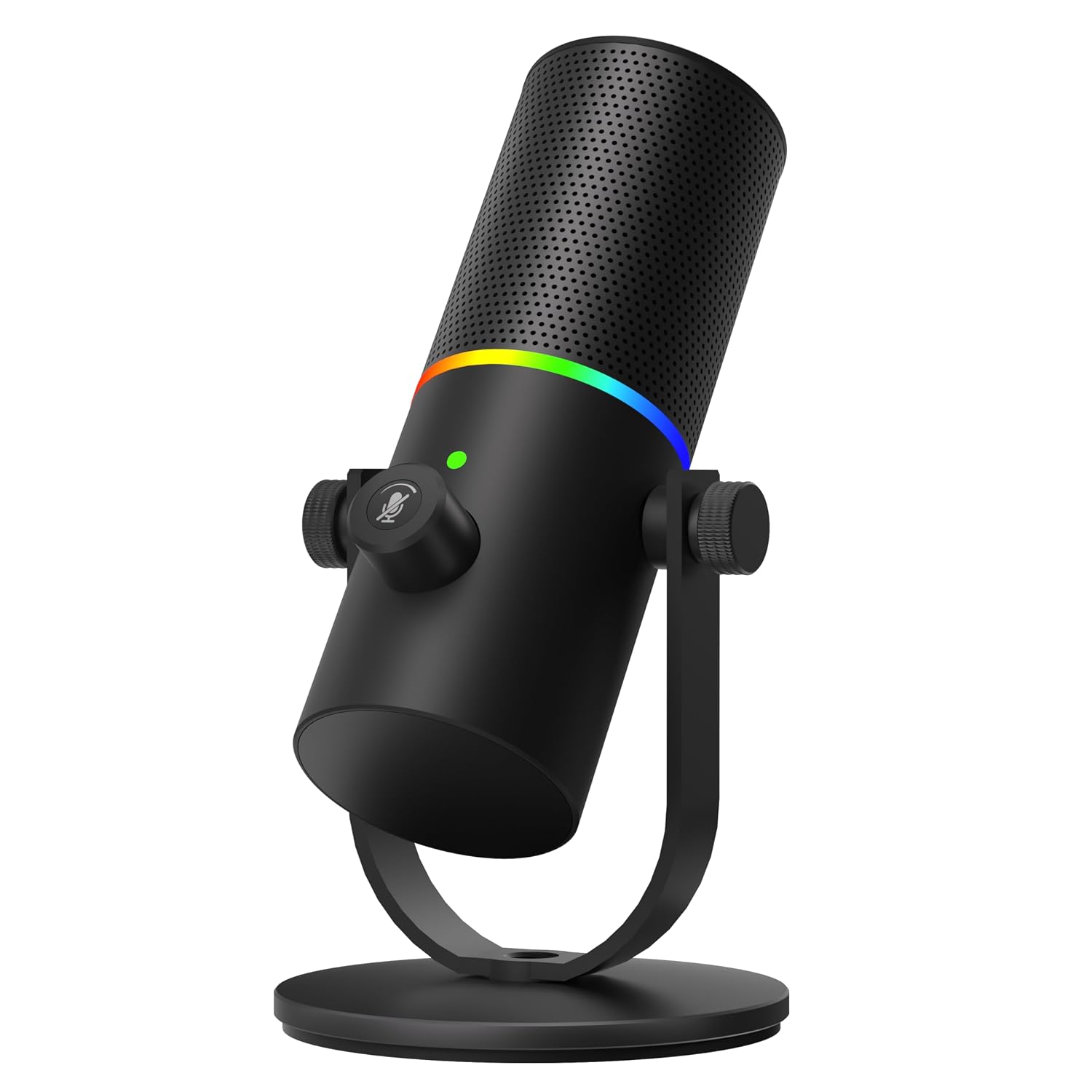 YARMEE Gaming Microphone, USB Microphone for PC, Plug & Play Condenser Mic with RGB Light, Desk Computer Microphone, Gain ...