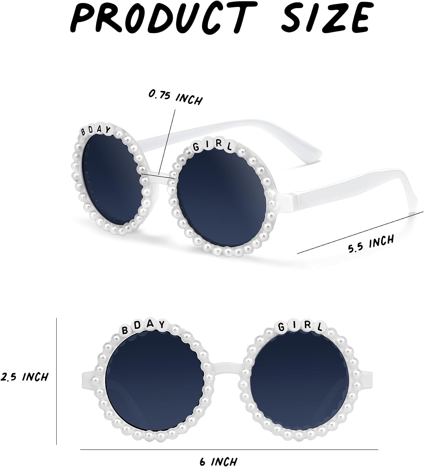Birthday Party Bday Girl | Bday Crew Sunglasses Set of 4 | Fun Birthday Accessories & Party Favors for Girls and Women