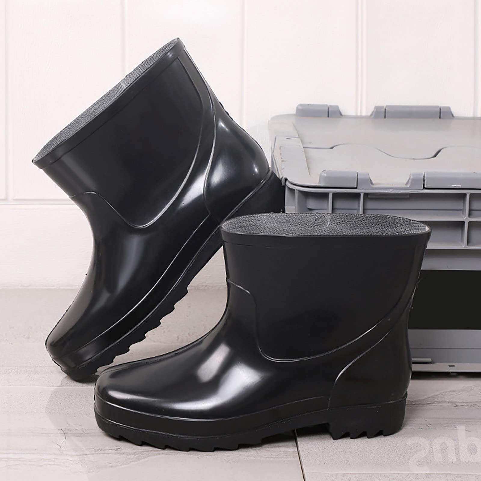 Botas de goma para mujer, botines de goma impermeables, botas de lluvia Wellington, botas de jardín, antideslizantes, botines de exterior, botas de goma cortas, botines de goma