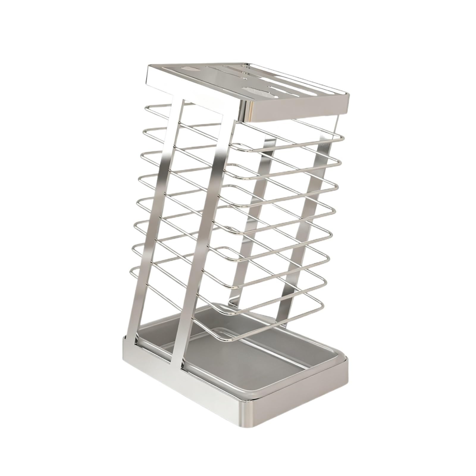 Soporte Cuchillos Cocina sin Cuchillos Portacuchillos De Acero Inoxidable Con Múltiples Ranuras Y Bandeja Drenaje Extraíble Knife Block