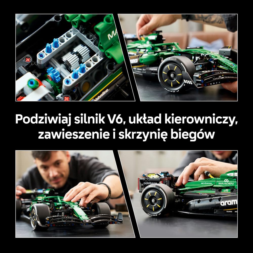 LEGO Technic Bolid F1 Aston Martin Aramco AMR25 42240 | Model wyścigowy F1, klocki konstrukcyjne Technic dla dorosłych, prezent dla fana motoryzacji, 1547 elementów