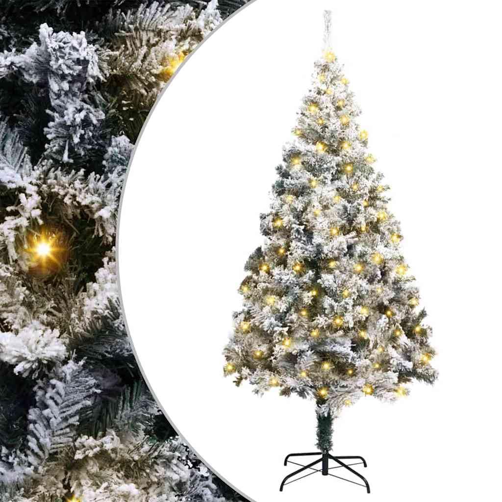 Árbol de Navidad artificial frondoso de 180 cm con luces LED integradas de alta durabilidad