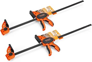 Jorgensen 24" E-Z Hold One-Hand Bar Clamp/Spreader 2-Pack - Medium Duty 300lb Woodworking Clamps