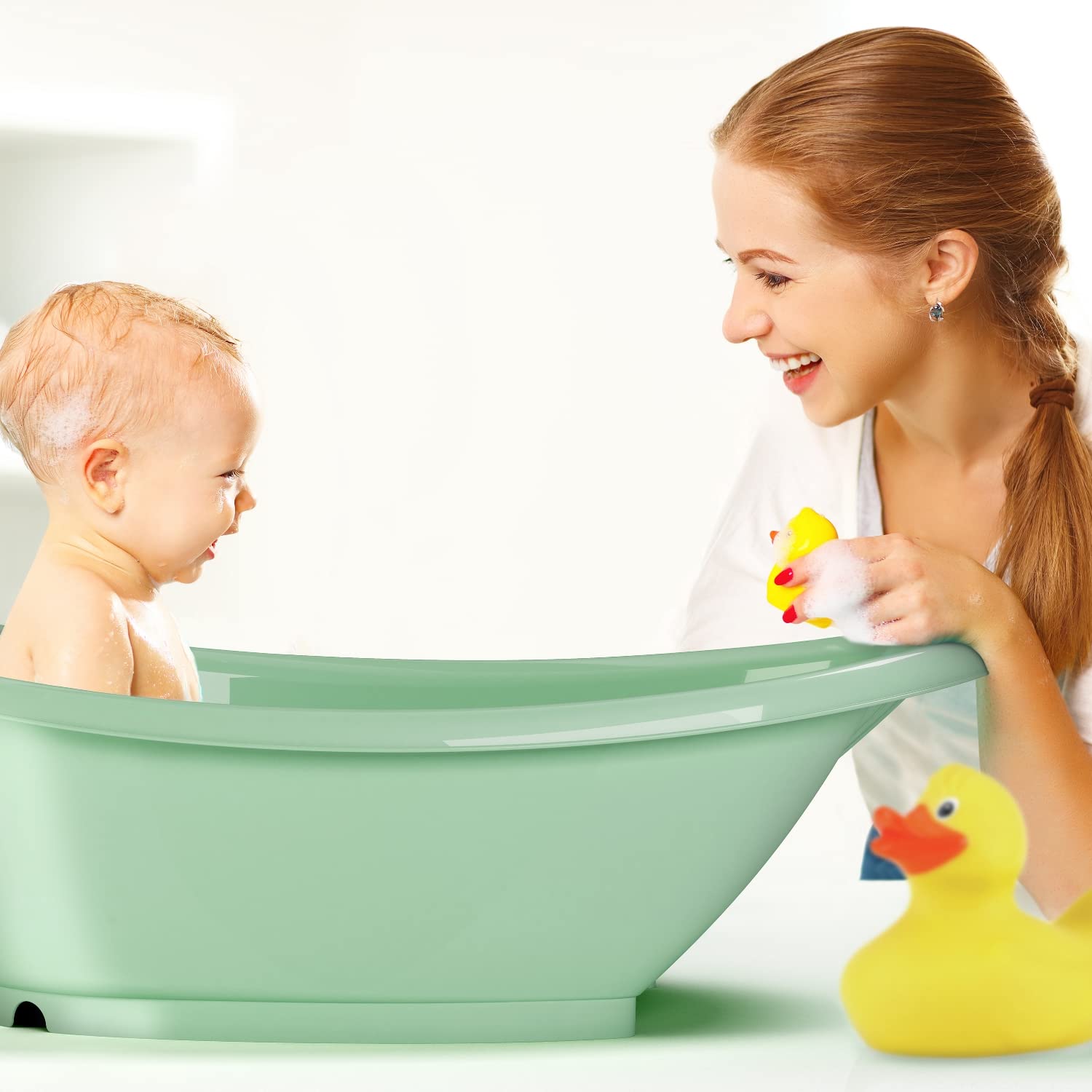 OKBABY Bella - Vaschetta Avvolgente per il Bagnetto del Neonato 0-12 Mesi - Verde
