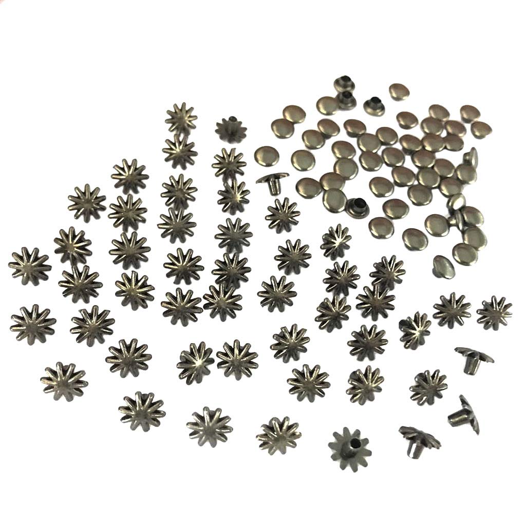 AMLESO 30 Pieces Flower Rivets Decorative Rivets Snap Fasteners for Leather DIY