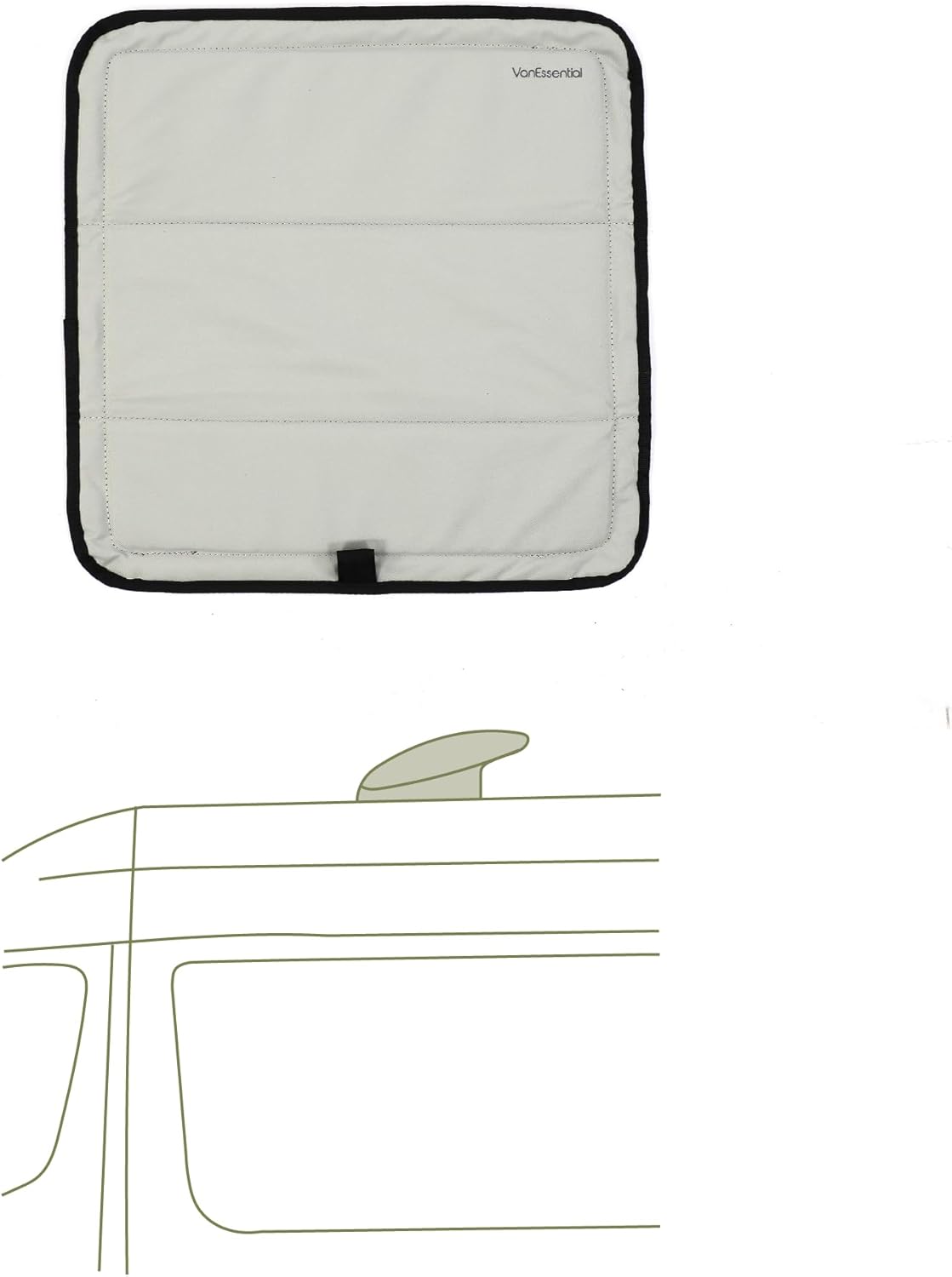 VanEssential Magnetic Insulated Roof Vent Sun Cover for MaxxAir Fan, Fantastic Fan 16.5" x 16.5" (COOL GRAY)