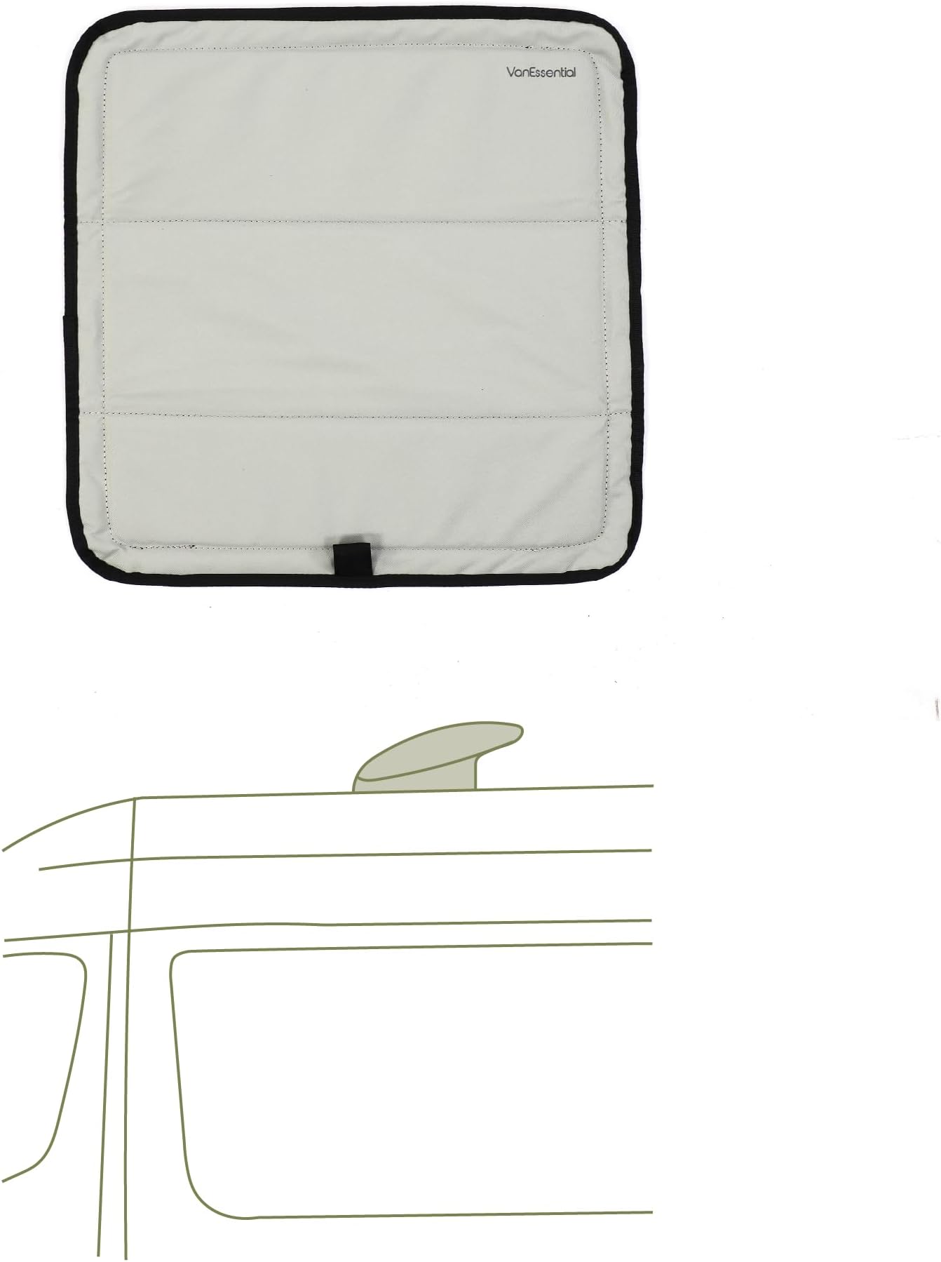 VanEssential Magnetic Insulated Roof Vent Sun Cover for MaxxAir Fan, Fantastic Fan 16.5" x 16.5" (COOL GRAY)