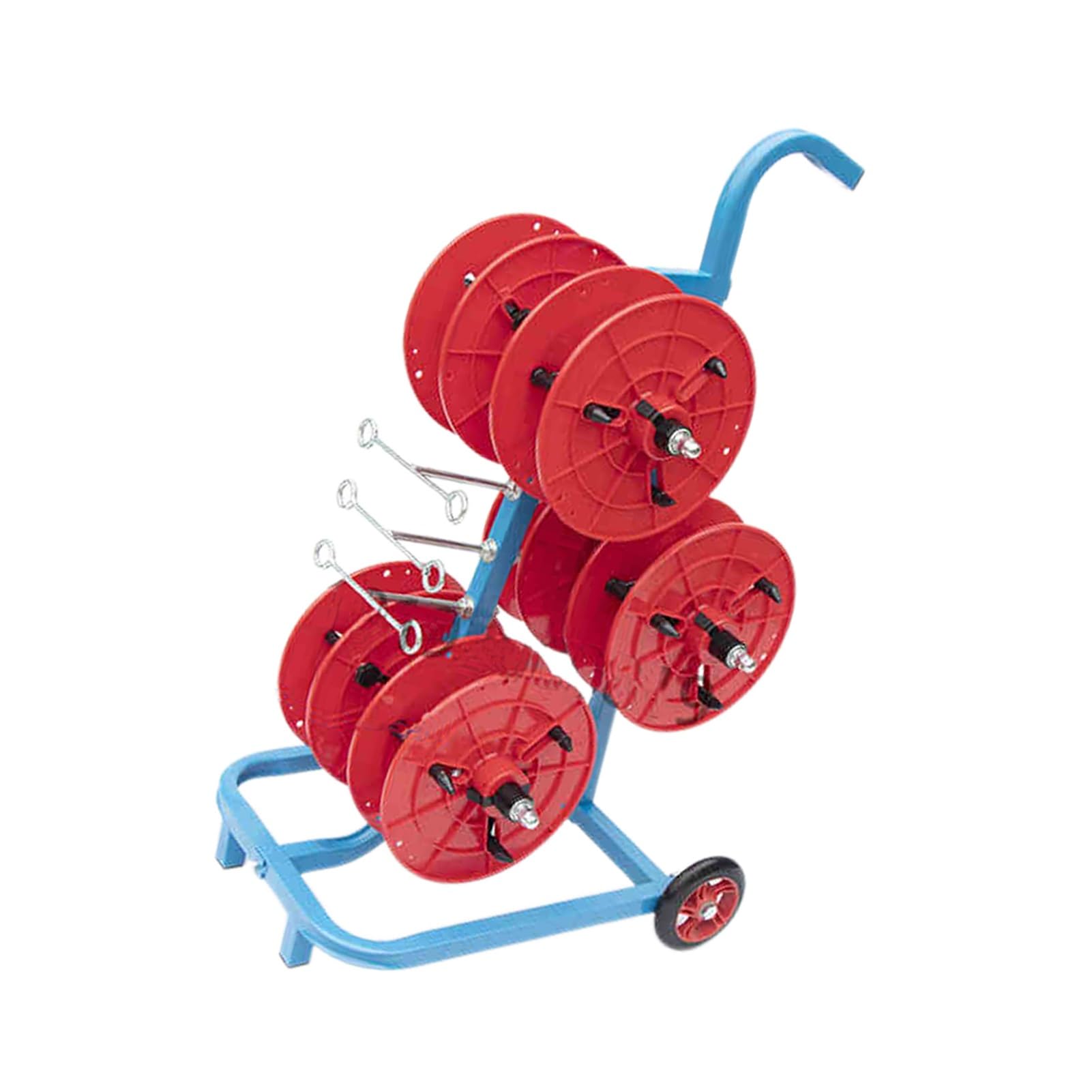 WDSOPK Wire Spool Rack with Wheels,Multi-Spool Wire Rack Dispenser,3 Rods Heavy Duty Wire Spool Cart,Automotive Wiring Storage (Red 3 Rods Wire)
