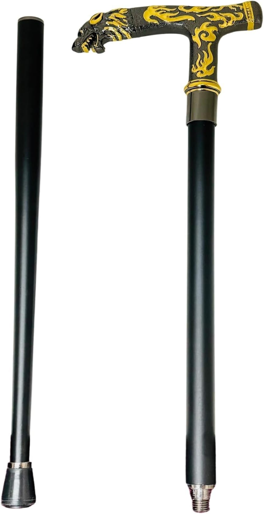GenericWolf Shaped Walking Cane, BLACK AND GOLD