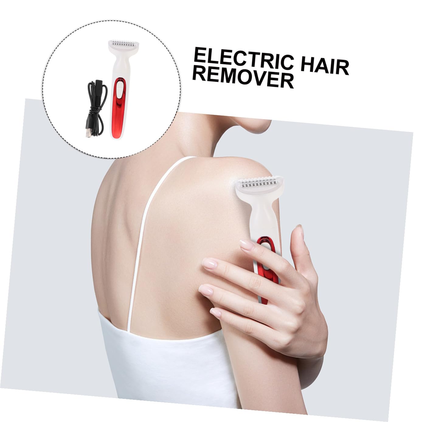 Depilatore Elettrico USB Rosso in Abs per Uomo e Donna | Testina Tagliente ad Alta Velocità, Design Leggero, Uso a Casa e Viaggio