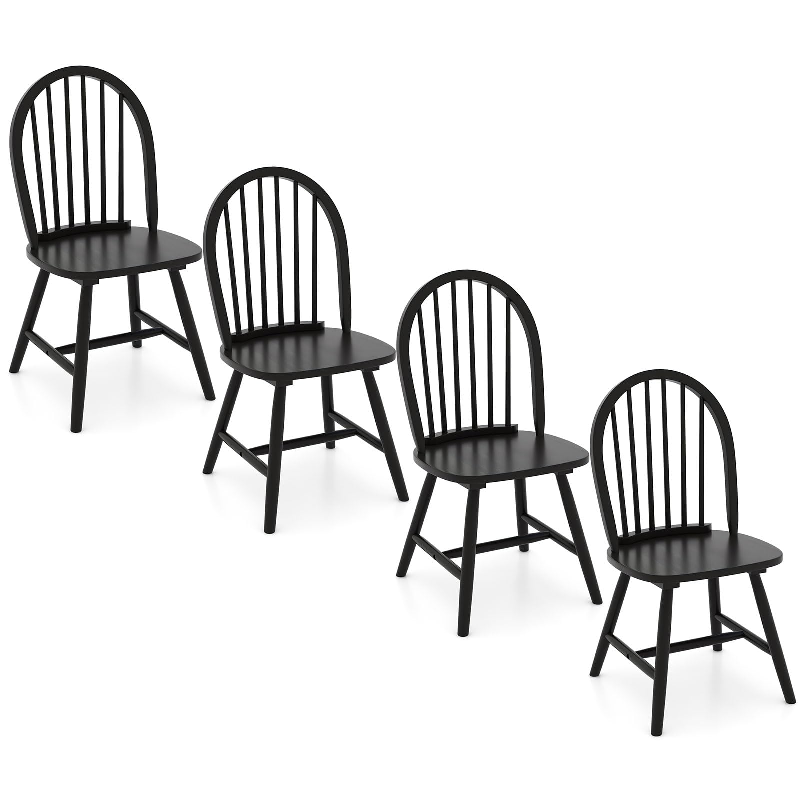 Safeplus 18" Oak Dining Chairs Set of 4, Wood Windsor