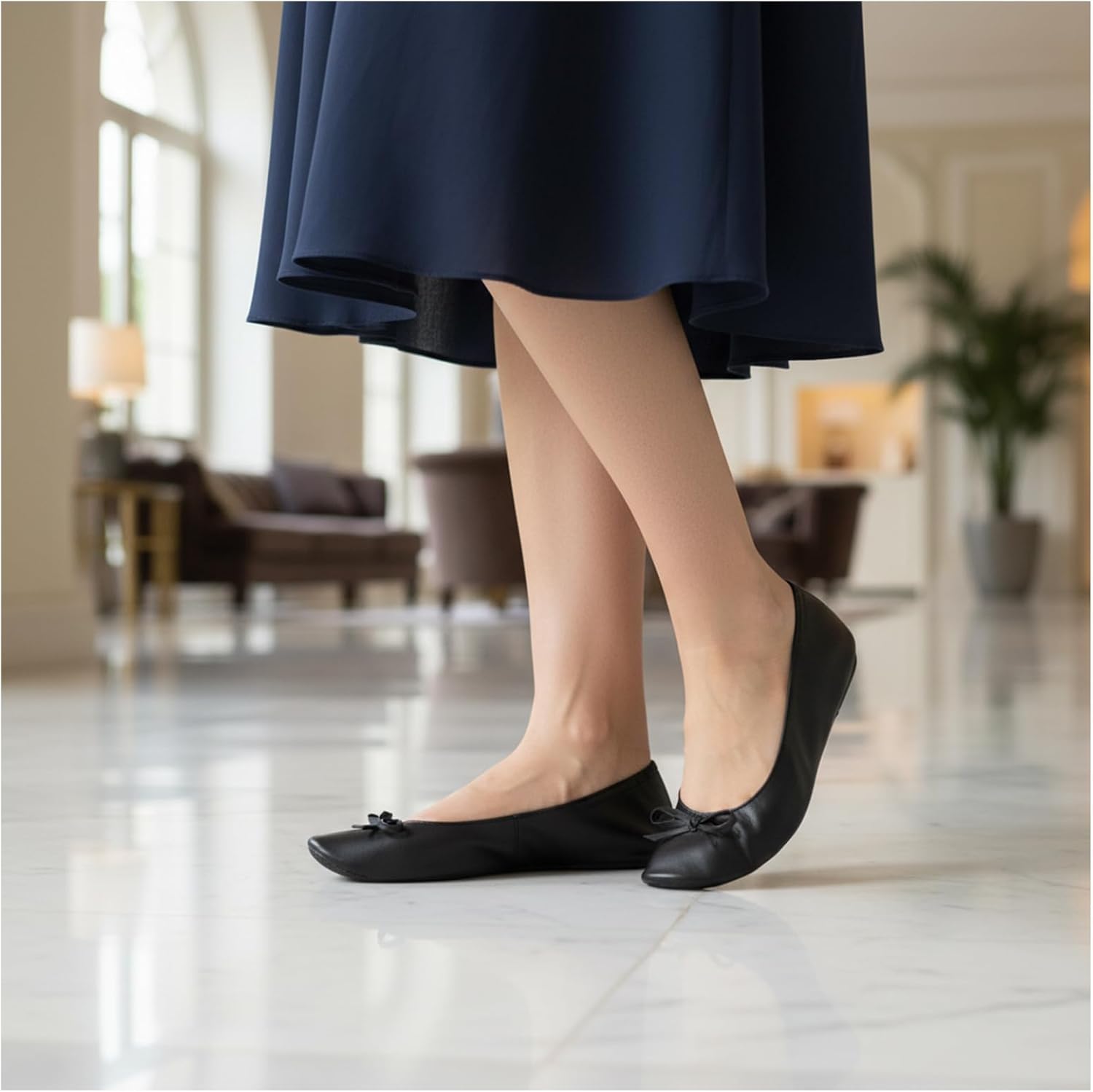 Lusofie Foldable Flats for Women with Zipper Pouch - Foldable Ballet Flats for Women for Travel Office Weddings