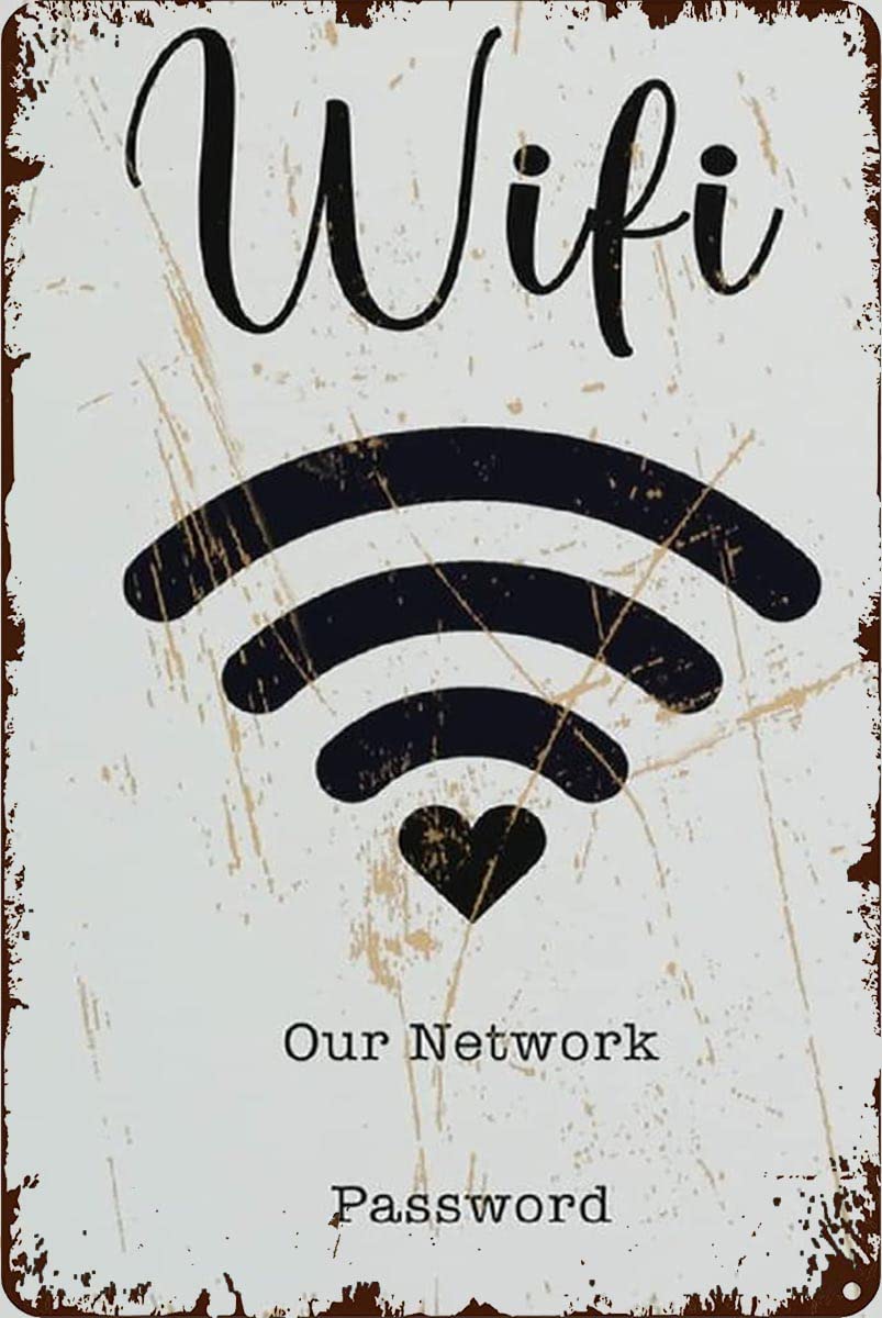 WiFi Password Wall, Tin Sign, Wall Decor, Metal Sign, Home Bar, Garage Tin Sign 5.5x8inch