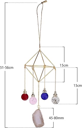 Miniatura 2 de rockcloud Soporte para plantas de aire hecho a mano, de metal, moderno, geométrico, ágata, adorno colgante para decoración del hogar, oficina,