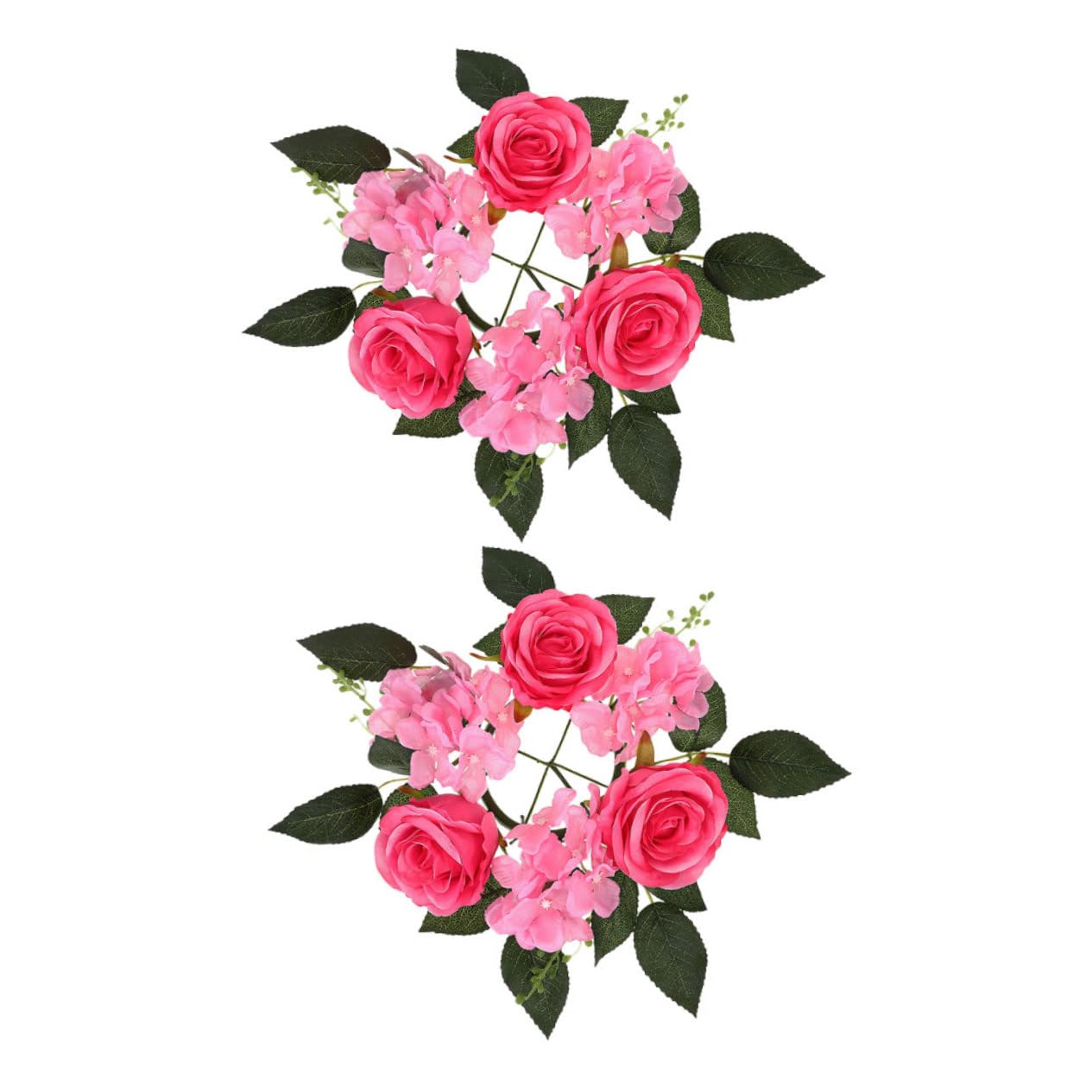 MUSISALY 2pcs Artificial Rose Candle Elegant Flower Centerpieces for Tables Chic Floral Wreaths for Pillar Candles for Weddings Home Decor Special Occasions