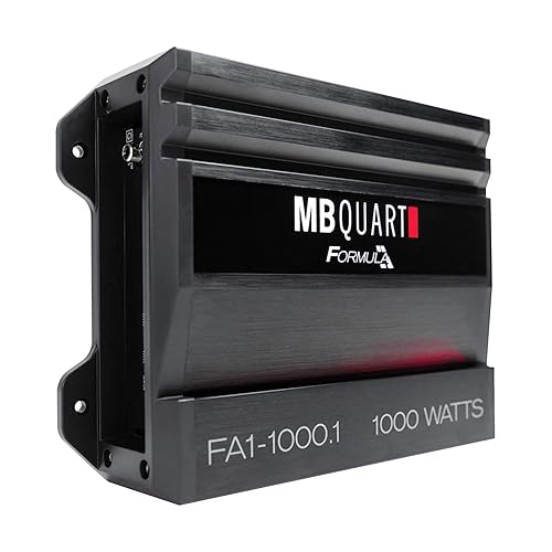 MB Quart FA1-1000.1 Amplificador de audio para automóvil de canal mono (negro) - Amplificador clase SQ, 1000 vatios, estable de 1 ohmio, cruce