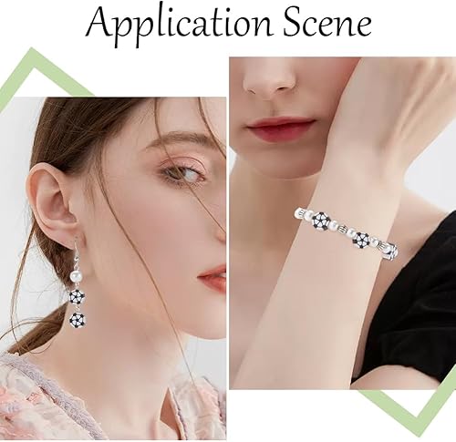 Miniatura 5 de SUNNYCLUE 1 caja de 200 cuentas de fútbol bolas de arcilla, cuentas de arcilla polimérica, cuentas deportivas a granel, cuentas de pelota de fútbol,