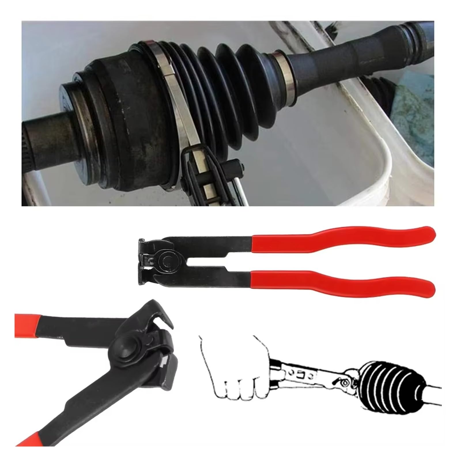 Terminale di Scarico Durevole Pinza Per Morsetto Per Avvio Giunto CV Kit Di Utensili Manuali Per Fascette Per Auto Per Strumento Installazione Manuale Terminale(4 sets of CV)