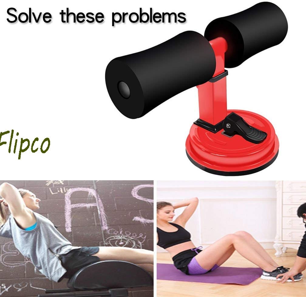 Flipco Situp Bar Adjustable Self-Suction Sit-Up Exercise Equipment with Comfortable Sponge, Suit for Sit-Ups, Push-Ups, Muscle Training (Steel, Multicolor) 1