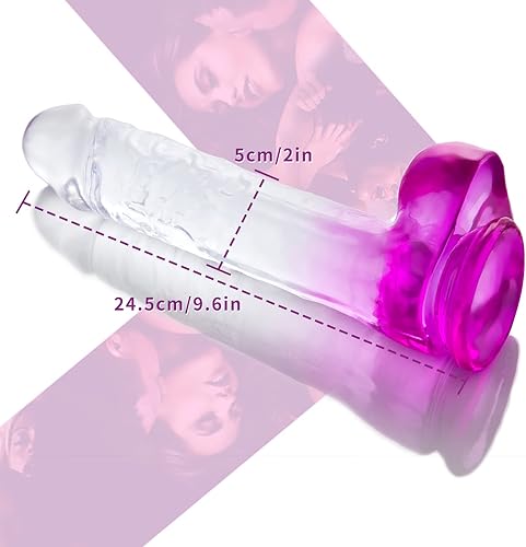 Miniatura 2 de Consolador realista de 9.5 pulgadas, material seguro para el cuerpo, pene enorme realista con fuerte ventosa para jugar con manos libres, polla