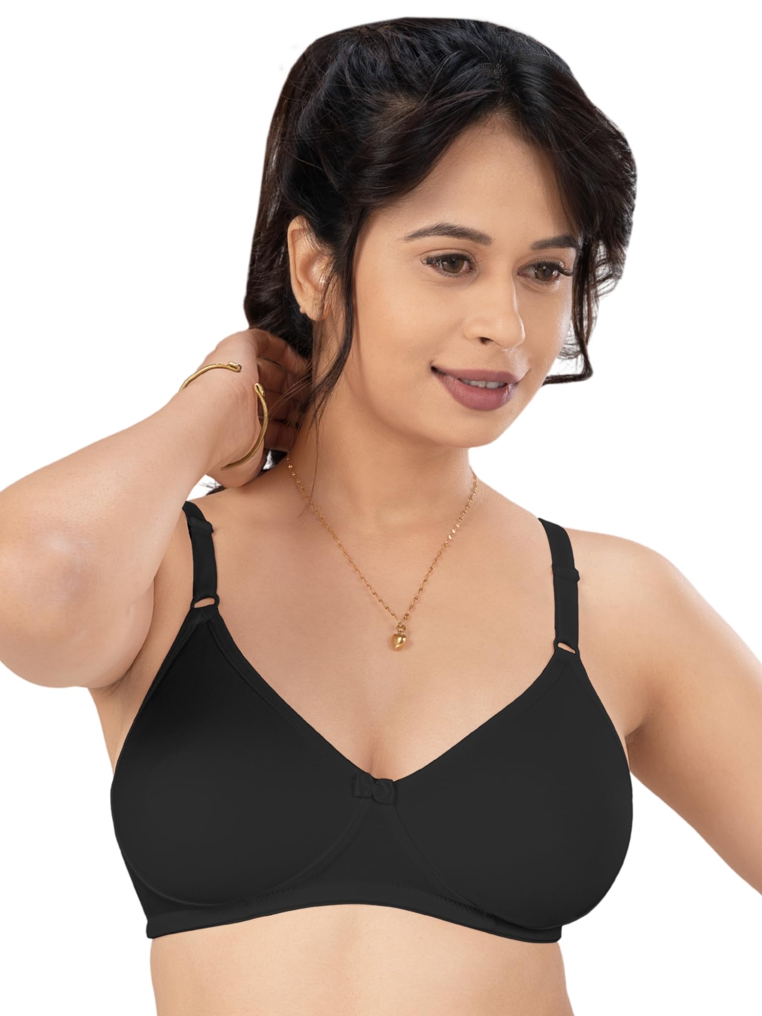 lovable Women Cotton Non-Padded Wire-Free Adjustable Straps V-Neck with Extra Support Seamless Full Coverage T-Shirt Bra - Ultra-picture-12