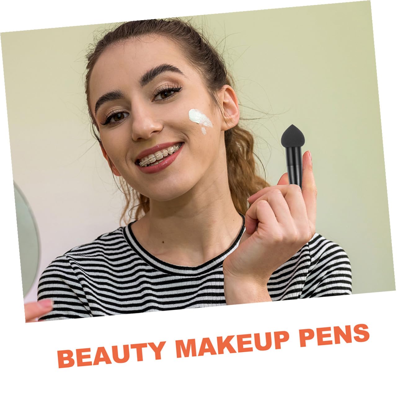 Set di Pennelli Beauty a Forma di Penna 6 Pezzi in Lattice | Nero e Porpora, Uso Quotidiano Semplice e Pratico, Formato Portatile e Delicato