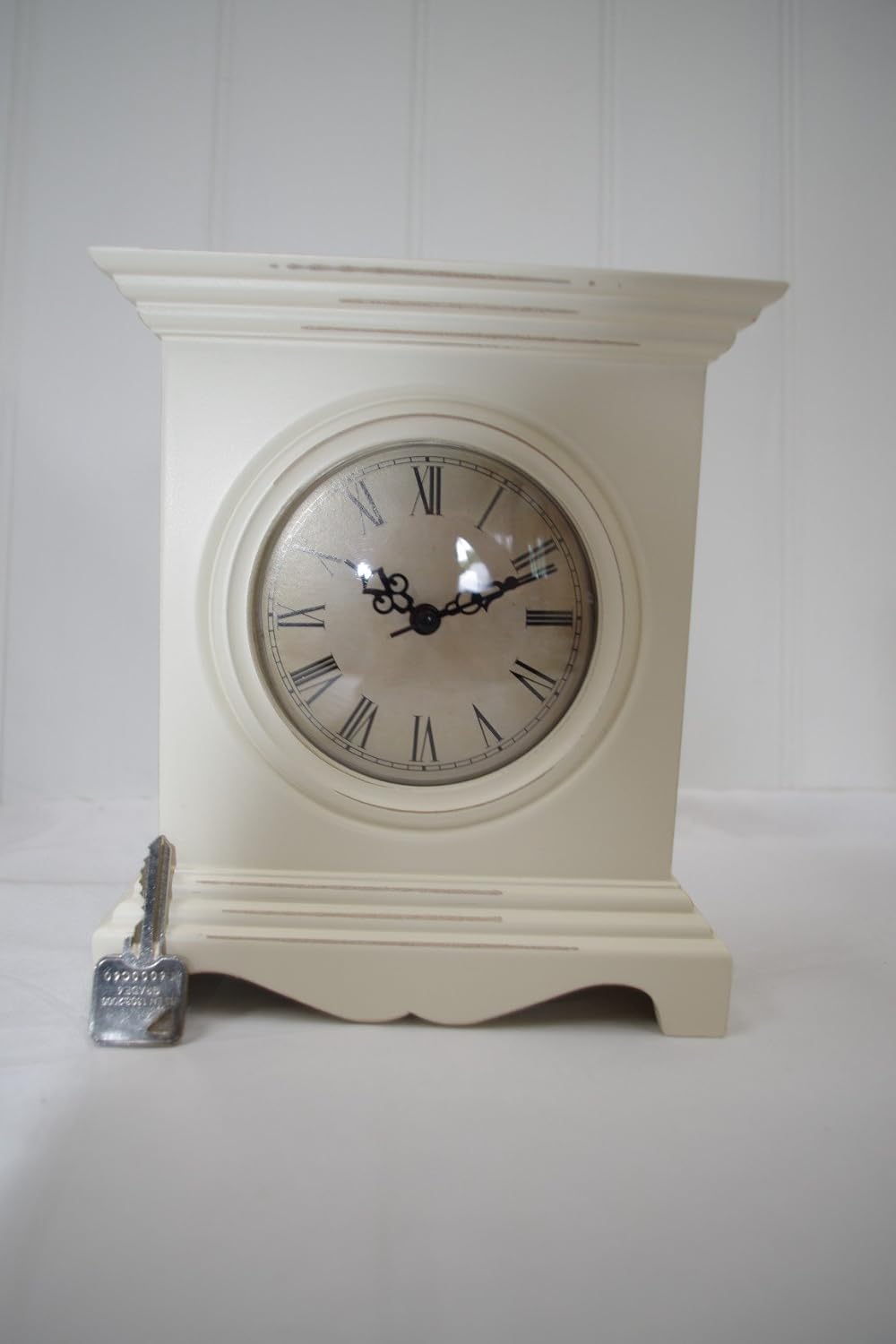 Shabby Chic Cream Mantel Clock Home & Kitchen