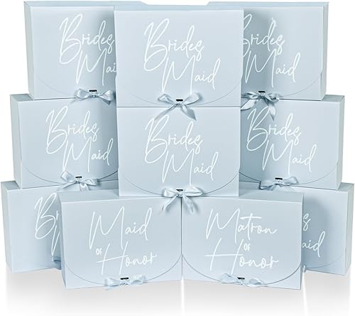 WLUSEAXI Paquete de 10 cajas de propuestas de dama de honor, cajas de dama de honor, caja plegable de propuesta de dama de honor, caja de regalo de
