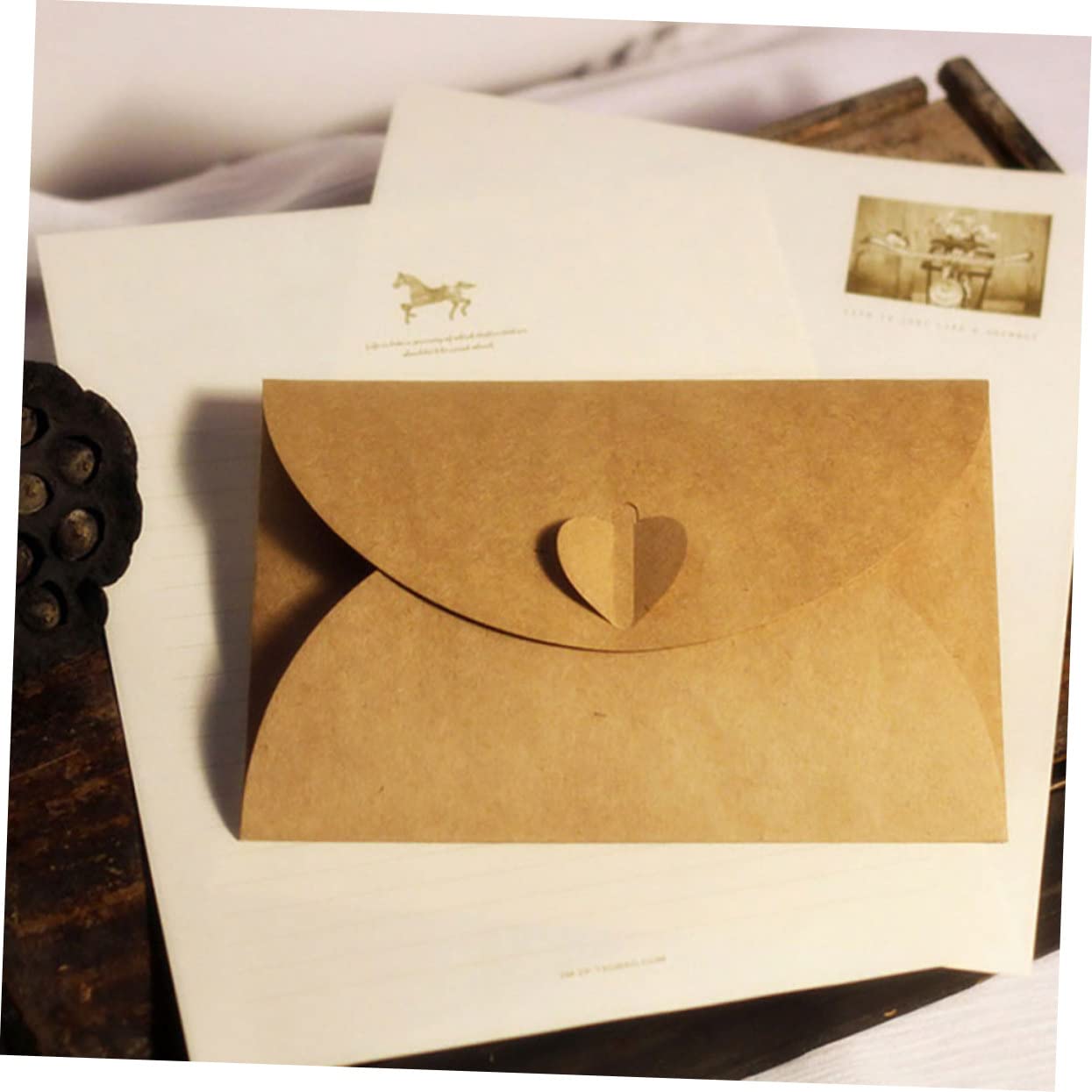 100piezas Candado De Sobres De Papel Kraft Vintage Para Guardar Postales Sobres De Almacenamiento Para Suministros De Bricolaje