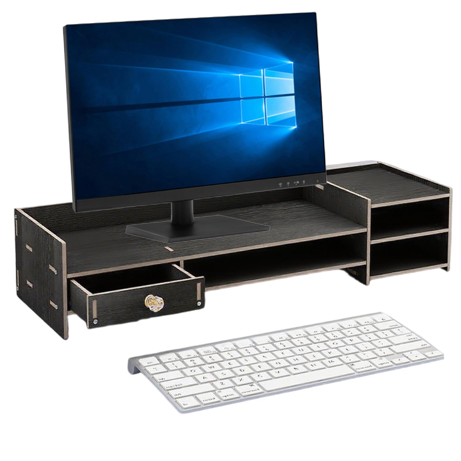 Supporto per Monitor Computer Supporto per Monitor da Scrivania | Accessorio in Legno per PC Ufficio Stampante Tastiera Organizzazione