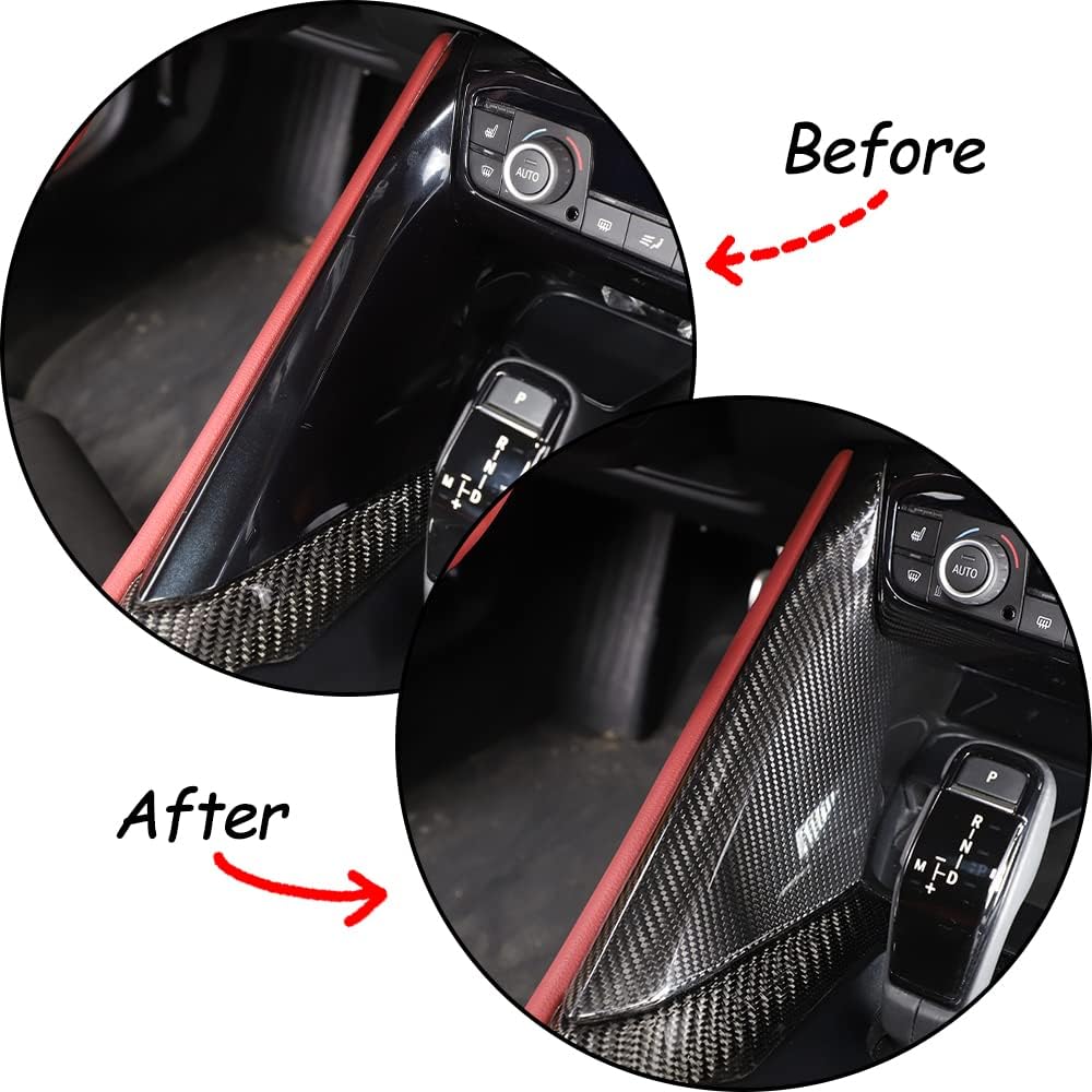 Real Carbon Fiber Gear Trim Fit for Toyota Supra GR A90 A91 MK5 2019-2022, Intake Scoop Turbo Bonnet Vent Hood Air Vent Trim Cover is Made of Carbon Fiber Material, 1PCS