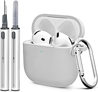 Vista 384 de Funda para AirPods Pro con kit de limpieza, funda de silicona suave para Apple AirPod Pro de 1ª/2ª generación, accesorios de funda AirPods Pro/Pro 2
