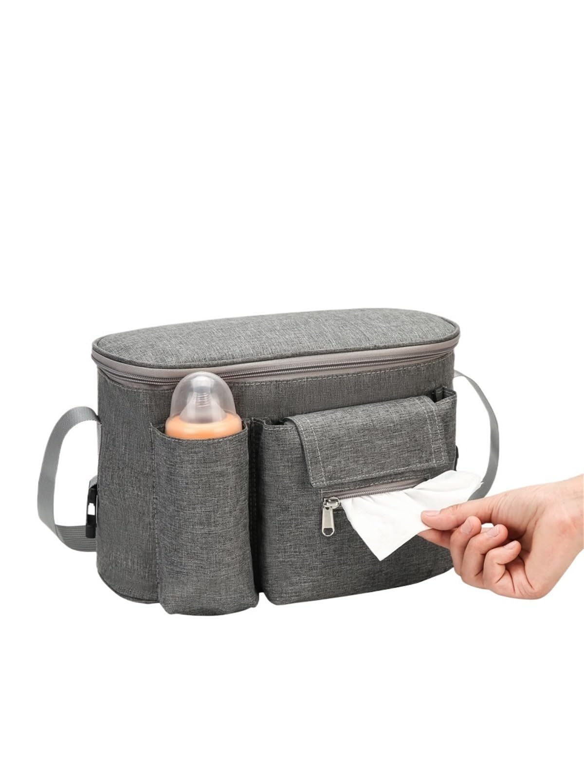 Kinderwagen Organizer Taschen Mumie Große Kapazität Reise Hängen Tasche Flaschenhalter Kinderwagen Windel Taschen Kinder Kinderwagen Zubehör(GRAY)