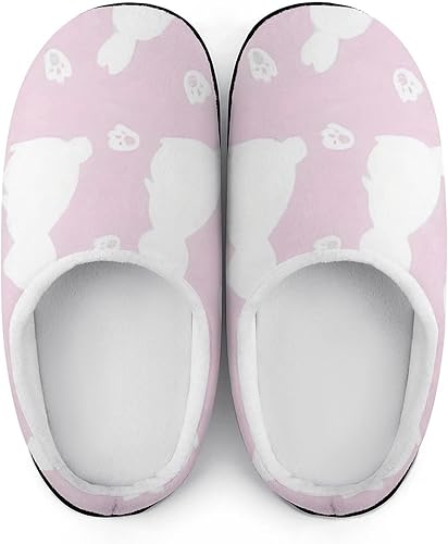Miniatura 7 de Pantuflas de algodón suave para mujer, lavables, para dormitorio, suela de goma antideslizante