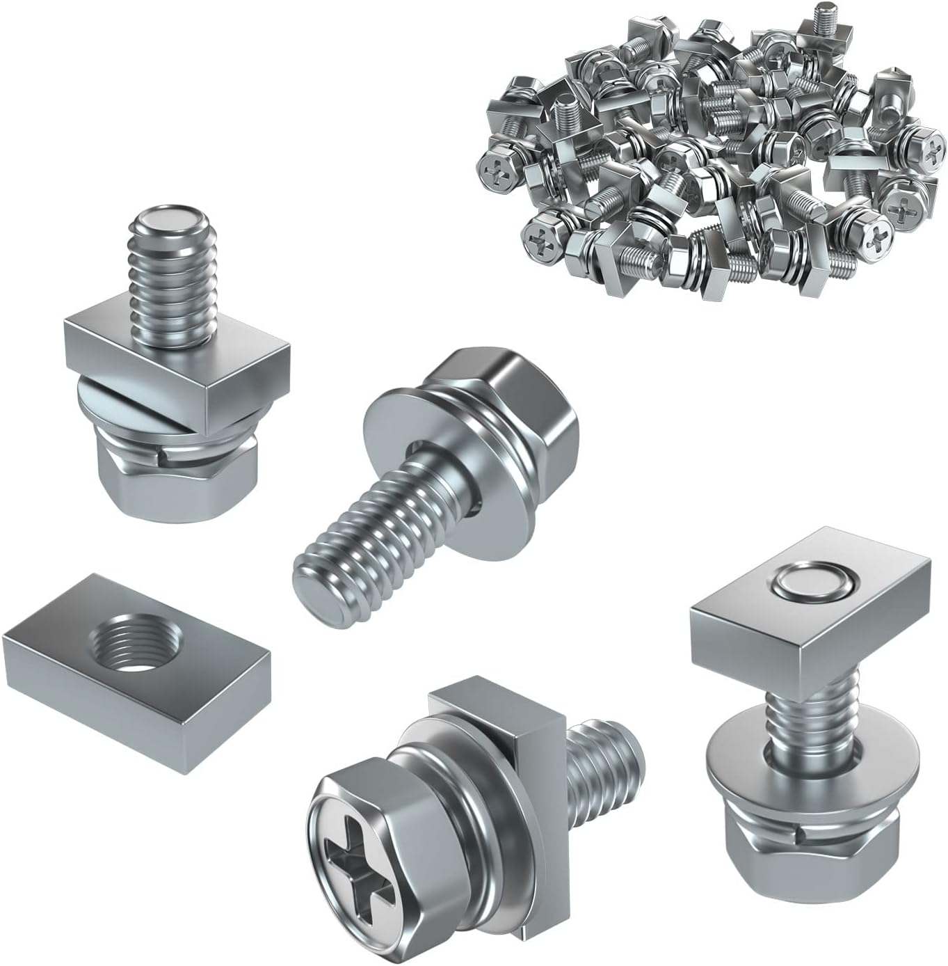 Motorcycle Battery Terminal Bolts and Nuts,16 Pack M6 x 10