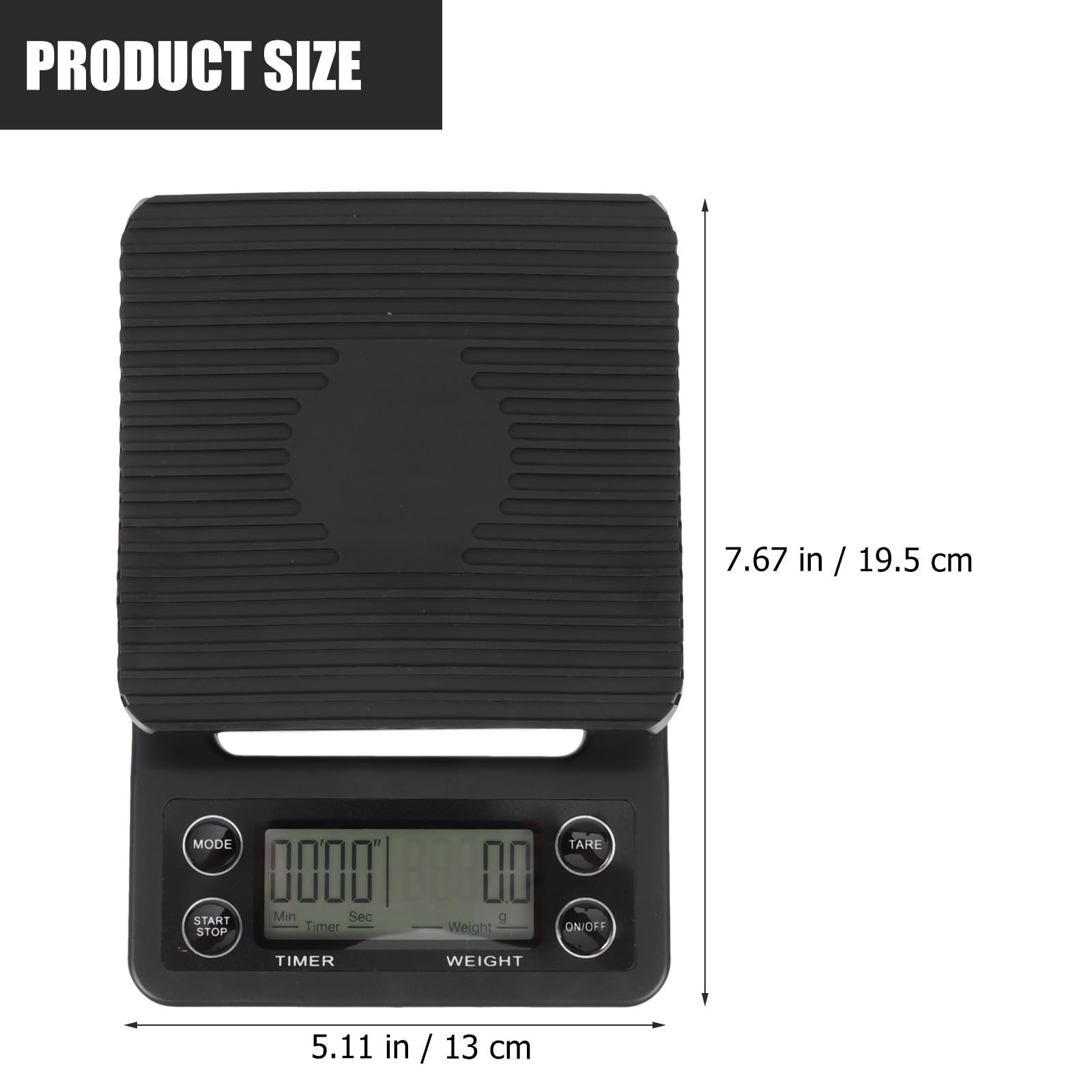 Báscula Digital Multifunción para Cocina y Café Temporizador, Capacidad 3kg, Material Abs, Diseño Compacto y Precisión 0.1g para Uso en Cocina