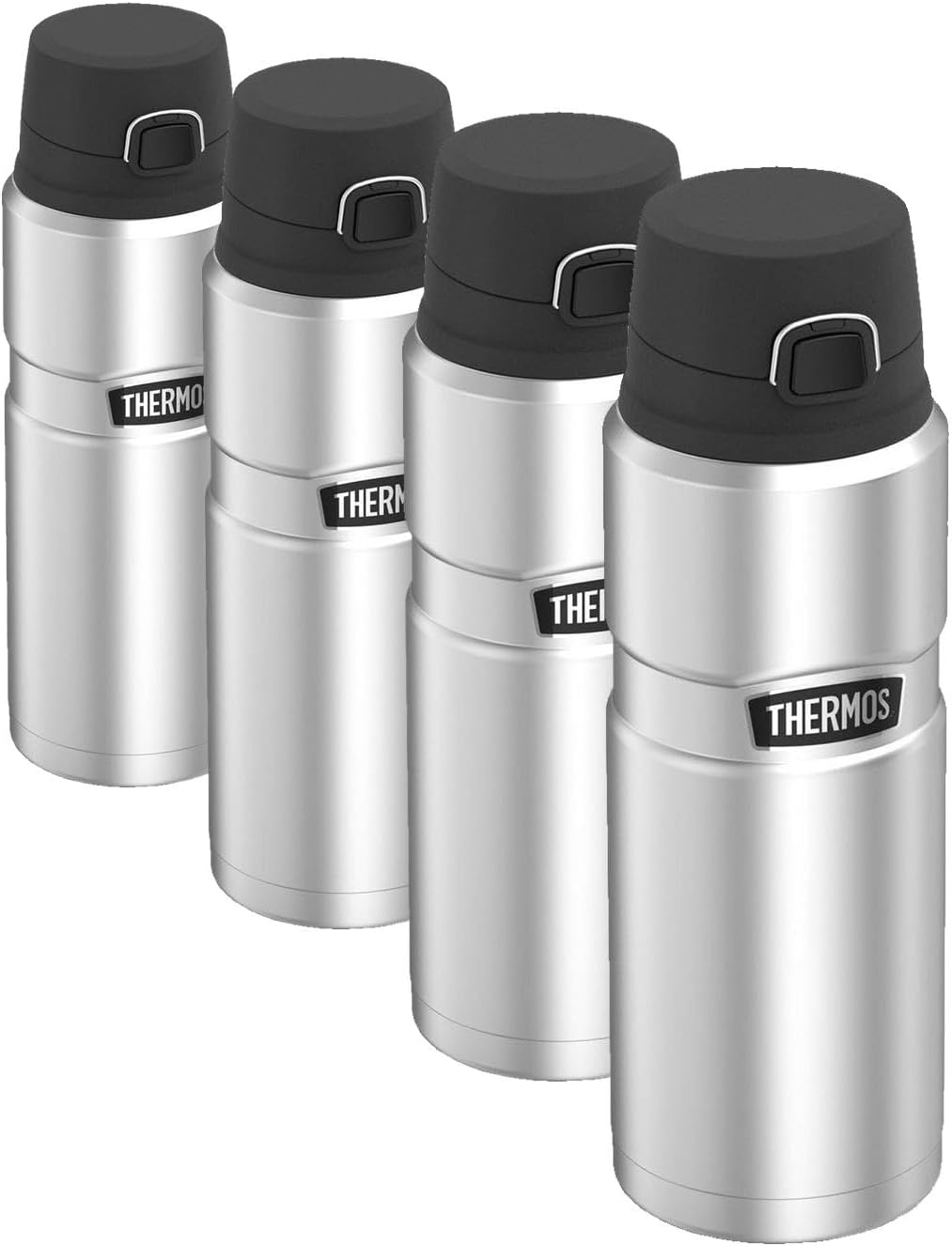 Stainless King Vacuum-Insulated Drink Bottle, 24 Ounce, Matte Steel (Pack of 4)