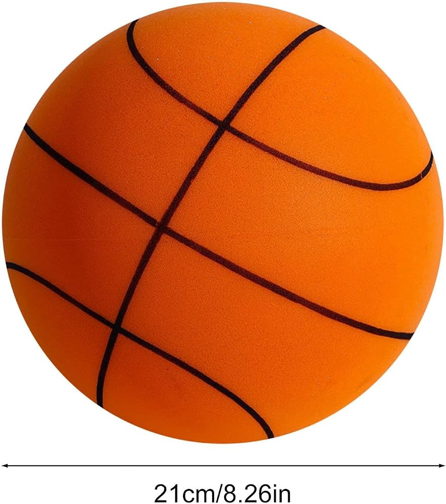 Ballon De Basket Silencieux En Mousse - 18/21/24 Cm - Entraînement Intérieur - Rebond Doux - Sac Filet Inclus