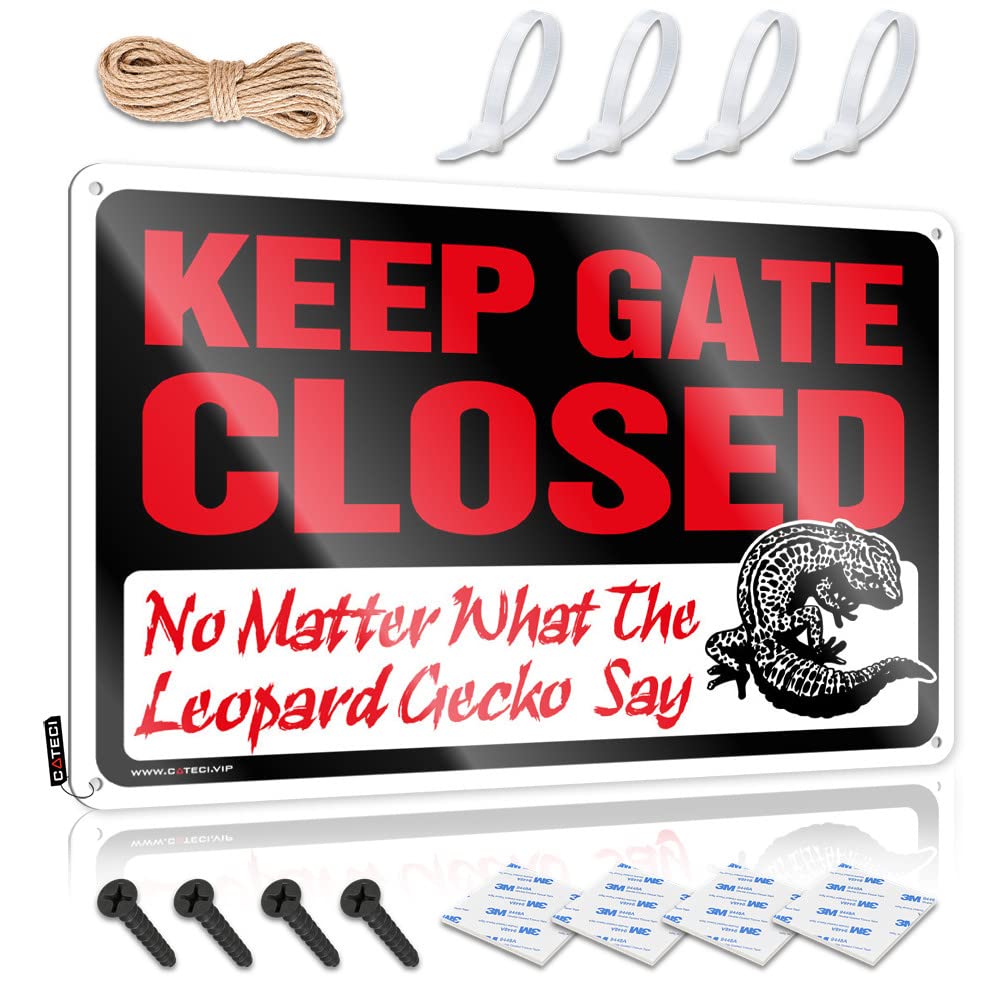 Tinsign, Sign Funny Gift For Boss Wall Decor, Cozy Rustic Metal Tin Sign For Man Cave | Billiard Holiday Gift Custom Keep Gate Closed No Matter What The Leopard Gecko Say(30X40CM)