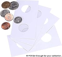 Vista 6 de Soporte para monedas de cartón, 50 unidades de bolsillo abatible para dólar de plata, centavos, colección de un cuarto (50 unidades)