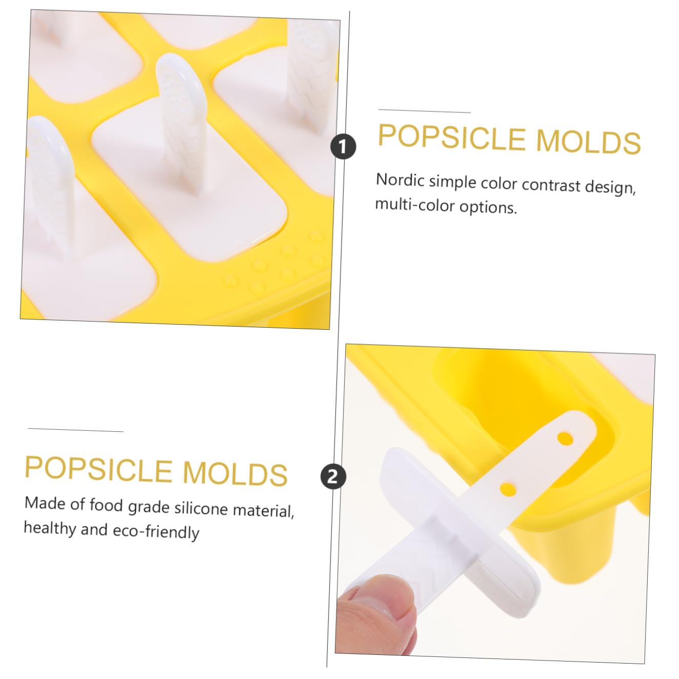 Moule à Glace DIY 12 Grilles en Silicone, Jaune