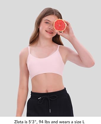 SALIA GIRL Soft Fixed Padding Training Bras for Girls 10-14, Seamless-Look