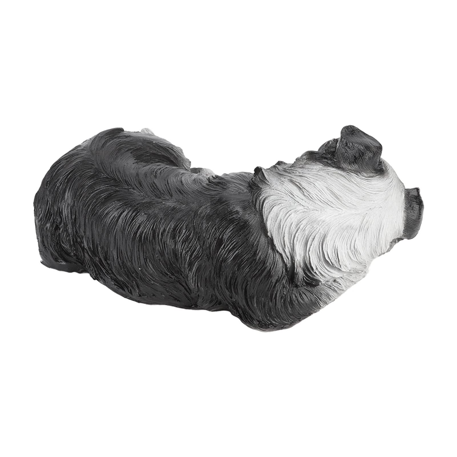 Fdit Statue di Cani da Giardino, Sculture di Border Collie in Resina Ornamento di Statua di Border Collie Sintetico per Giardino, Patio, Prato, Cortile