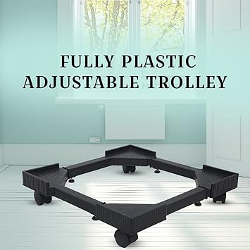 Fully Plastic Top Load Washing Machine Stand | Adjustable Refrigerator Trolley | Load Carrying Capacity Upto 150KG. (Inch 20-26)