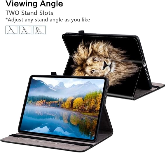 Cute Art Tablet Case with Card Slot and Multi-Angle Stand, Protective Leather Folio Cover for Amazon FIRE 7 2022 - A
