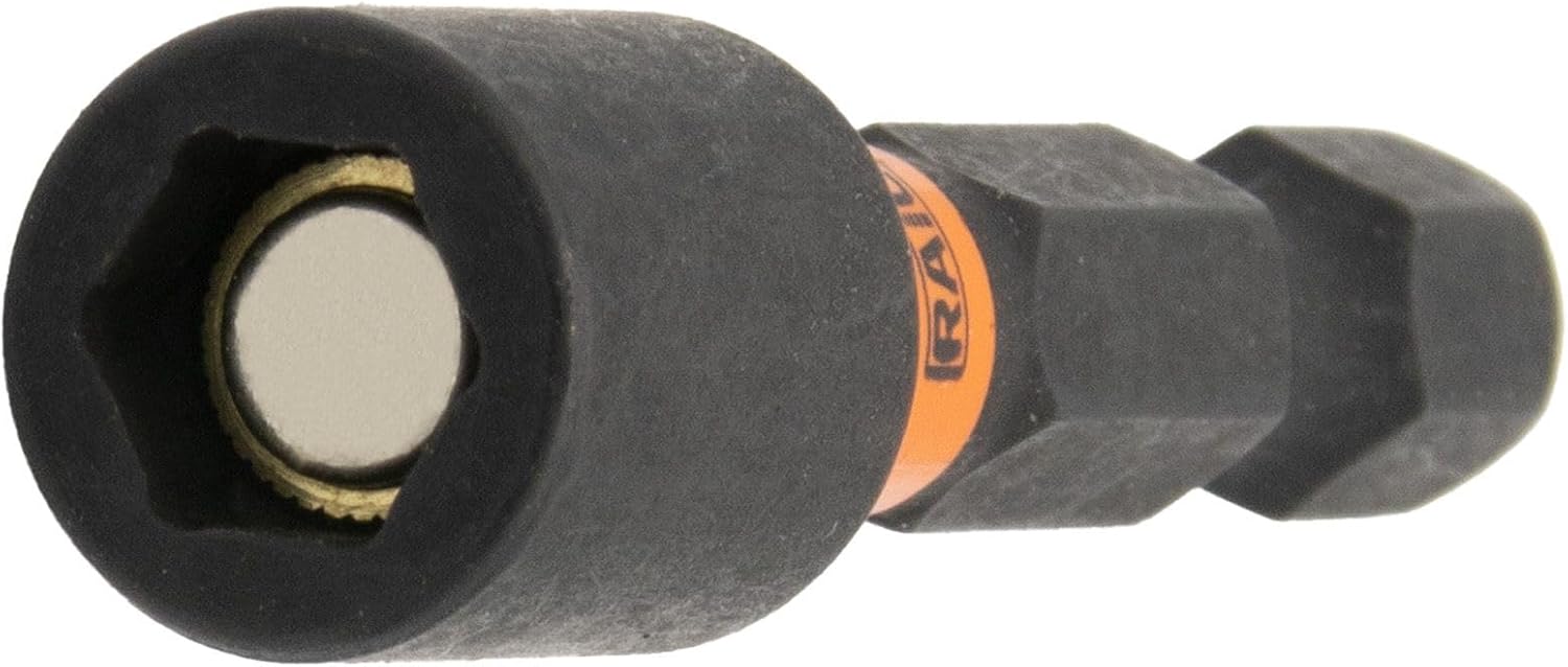 Railer Nut Driver Set - Premium 2-9/16 Inch 5-Piece Nutsetter Bit Set With A Storage Bit Holder & Carabiner