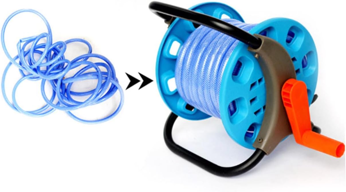 Aluminum Pe Plastic 25m Garden Hose Reel Retractable Outdoor Hose Holder Wheels