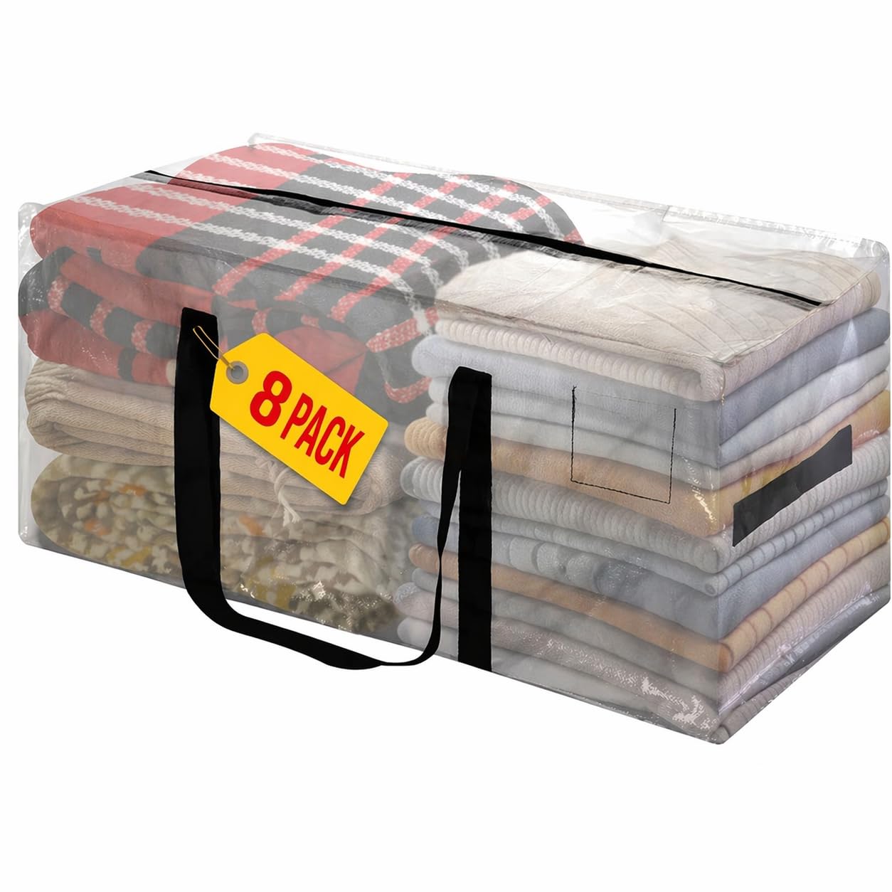 90L Heavy Duty Moving Bags/Storage Totes, Water-Resistant Packing Bags - 74 x 33 x 36cm (8)