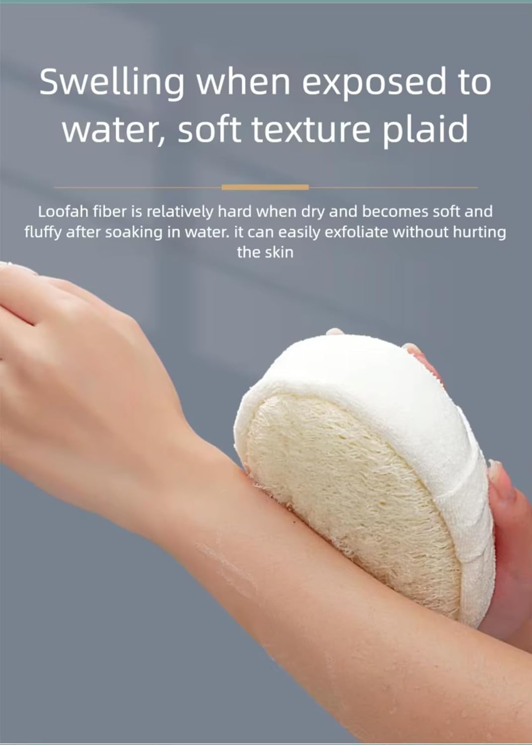 Natural Loofah Sponge – Exfoliating Body & Face Scrubber with Hand Strap, Plant-Based Shower & Bath Loofah Pad, Best Spa-Grade Skin Care for Men, Women & Bikini Area, Eco-Friendly Luffa, 1 Count - Image 3